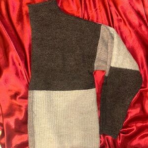 Brown colorblock sweater